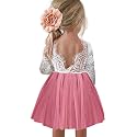 Topmaker Flower Girl Dress for Toddler Baby Girls,Lace Tulle Dress for Wedding,Birthday Party,Photoshoot,Special Occasion