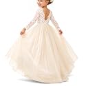 Topmaker Flower Girl Dress for Toddler Baby Girls,Lace Tulle Dress for Wedding,Birthday Party,Photoshoot,Special Occasion