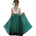 Topmaker Flower Girl Dress for Toddler Baby Girls,Lace Tulle Dress for Wedding,Birthday Party,Photoshoot,Special Occasion