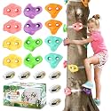 TOPNEW 12 Ninja Tree Climbing Holds for Kids Climber, Tree Climbing Kit with 6 Ratchet Straps for Outdoor Ninja Warrior Obstacle Course Training, Pastel Color