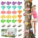 TOPNEW 20 Ninja Tree Climbing Holds for Kids Climber, Adult Climbing Rocks with 6 Ratchet Straps for Outdoor Ninja Warrior Obstacle Course Training, Soft Color