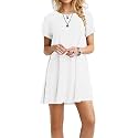 TOPONSKY Women's Casual Plain Simple Loose Flowy Short-Sleeve T-Shirt Dress