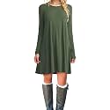 TOPONSKY Women's Casual Plain Simple Loose Flowy Short-Sleeve T-Shirt Dress