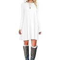 TOPONSKY Women's Casual Plain Simple Loose Flowy Short-Sleeve T-Shirt Dress