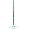360° Rotate Universal Mop Rod | Plastic and Steel Handle | with & 1 Super Absorbent Refills | for All Home and Office Floor Cleaning (Blue)