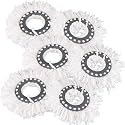 360 Rotating Magic Spin Microfiber Mop Head Refill Super Absorbent Refills for All Home & Office Floor Cleaning only - 6 Pcs Set (White)