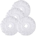 360 Rotating Magic Spin Microfiber Mop Head Refill Super Absorbent Refills for All Home &amp; Office Floor Cleaning only - 4 Pcs Set (White)