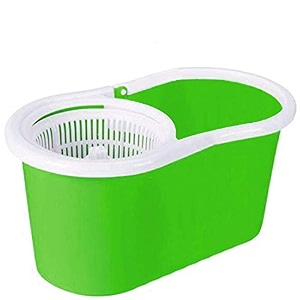 easy magic floor mop 360 degree plastic bucket pvc with wheel water outlet mop bucket only green