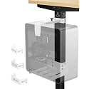 TOPSKY Under Desk PC Mount, No Drill CPU Holder, 50 lb Capacity White