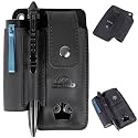 Topstache Leather Multitool Sheath with Belt Clip - Leather Multitool Holder with Closure Flap - EDC Belt Organizer Fits Multitool, Flashlight, Pen - EDC Pouch Belt Holster Case, Black
