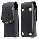 Topstache Leather Multitool Sheath for Belt - Multitool Holster for Leatherman Wave &amp; Wave+ - Magnetic Closure Multitool Pouch - Belt Loop Multi Tool Holder, Black