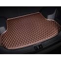 Boot Compatible with Citroen C3 Custom Fitted Faux Leather Boot Antiskid Car Floor Mats - Coffee with Beige Thread
