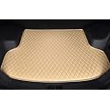 Boot Compatible with Mahindra Bolero Custom Fitted Faux Leather Boot Antiskid Car Floor Mats - Beige with Beige Thread