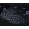 Boot Compatible with Maruti WagonR (2019-Onwards) Custom Fitted Faux Leather Boot Antiskid Car Floor Mats - Black with Black Thread