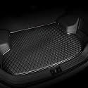 Premium Boot Mat for Slavia Custom Fitted, Luxury Car Boot Mats Compatible with Skoda Slavia, Set of 1 PIECE, 100% Waterproof and Washable, Classic Black with Black Thread