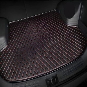 premium boot mat for curvv diesel petrol cng custom fitted luxury boot mats compatible with tata curvv diesel petrol cng set of 1 piece waterproof and washable black with red