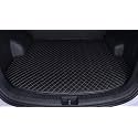 Boot Compatible with Tata Harrier (Manual) Custom Fitted Faux Leather Boot Antiskid Car Floor Mats - Black with Silver Thread