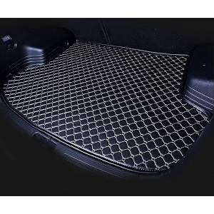 premium boot mat for urban cruiser hyryder custom fitted luxury car boot mats compatible with toyota urban cruiser hyryder set of 1 piece waterproof and washable black with beige