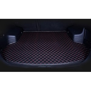 topstitch boot compatible with maruti fronx luxurious custom fitted car trunkbootdicky mats - black with red