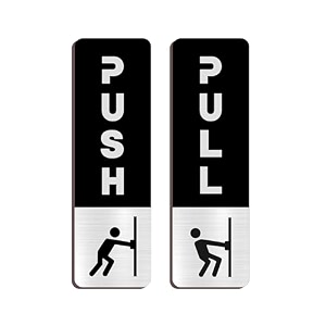push pull silver black glass door acrylic signage sticker self-adhesive 65 inches door sign sticker for office stores cafe hotel restaurant business amp shop black silver