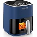 TOPZEE Air Fryer 12-in-1, 5.5-QT Compact Large Air Fryer with 360° Hot Air Circulation, 100–400°F Precise Heat, Visible Window, 95% Less Oil, Bake, Reheat, Broil, Proof, Dark Blue
