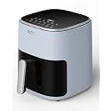 TOPZEE Airfryer 12-in-1, 5.5-Qt Compact &amp; Large for 2-4 people, Air Fryers with Window, Little to No Oil, Nonstick Dishwasher Safe Frying Baskets, Light Blue
