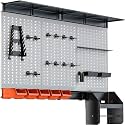 TORACK Pegboard Wall Organizer Kit 48x24 in, Garage Metal Tool Pegboard