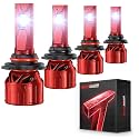Torchbeam 9 0 0 5 9006 Fog Light, 72000LM HB3 9006 Bulbs with 360° Adjustable Ring, Cooling Fan and U-Shape Cooling Tube, 6500K White, 3 Mins Installation, Pack of 4