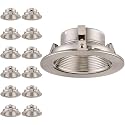 TORCHSTAR 12-Pack 4 Inch Recessed Light Trim, Satin Nickel