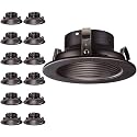 TORCHSTAR 12-Pack 4 Inch Recessed Light Trim, Oil Rubbed Bronze