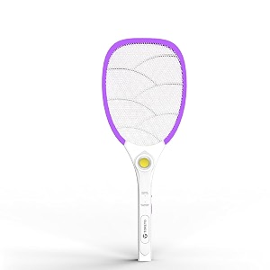 toreto rechargeable mosquito racket bat with led light  mosquito swatter  powerful battery  long battery life  made in india with 6 month warranty purple
