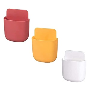 toriox mobile phone charging holder organizer hanging shelves wall plug charger mount home storage holder multi color 3 pcs