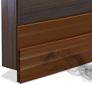 torivo heavy-duty rubber door seal floor mounted door stopper brown