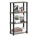 DIY Turn-N-Tube 4 Tier Rectangle Standing Multipurpose Wall Storage Shelf for Living Room, Bed Room, Home, Office, Display Rack for Home Decor (Wood) (H- 108.3Cm | W- 60Cm | D- 29.5Cm)