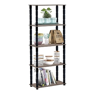 turn-n-tube 5 tier diy standing multipurpose wall shelf for living room bed room home office display rack  multipurpose storage shelves and display organizer with utility storage for home decor  5 tier shelf h- 1428cm  w- 60cm  d- 295cm