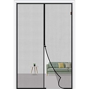 magnetic screen door - self sealing heavy duty hands free mesh partition keeps bugs out - pet and kid friendly - patent pending keep open feature - 3834 x 8334 3934 x 8334 inches black