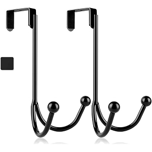 toro 2packs over the door double hanger hooks metal twin hooks organizer for hanging coats hats robes towels black