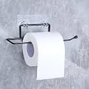TORO Adhesive Wall Mounted Rustproof Stainless Steel Toilet Paper Holder Self Adhesive/Toilet Paper Roll Holder/Tissue Paper Roll Holder for Bathroom (Black_1, Pack 01)