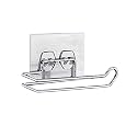 TORO Adhesive Wall Mounted Rustproof Stainless Steel Toilet Paper Holder Self Adhesive/Toilet Paper Roll Holder/Tissue Paper Roll Holder for Bathroom (Silver_2, Pack 01)