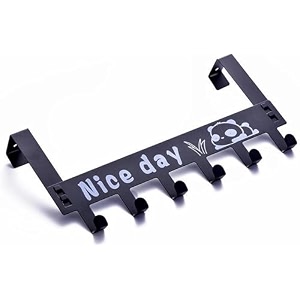 toro heavy duty carbon metal over door hanger for cloths drill free door hanging hooks suitable for bathroom bedroom kitchen black