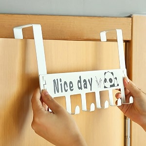 toro heavy duty carbon metal over door hanger for cloths drill free door hanging hooks suitable for bathroom bedroom kitchen white