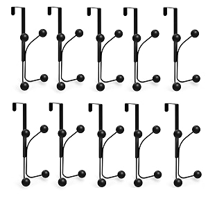 toro over the door hooks heavy duty organizer hooks for living room kitchen hanging clothes towels hats bags black 10 design - 5