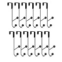 TORO Over The Door Hooks Heavy Duty Organizer Hooks for Living Room, Kitchen Hanging Clothes, Towels, Hats, Bags (Black) (10, Design - 4)