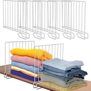 toro shelf dividers closet shelf organizer metal closet for wood shelves steel closet separator for shelves bedroom wardrobe kitchen cabinet storage organization silver pack 06