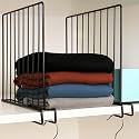 TORO Shelf Dividers, Closet Shelf Organizer, Metal Closet for Wood Shelves, Steel Closet Separator for Shelves Bedroom Wardrobe Kitchen Cabinet Storage Organization (BLACK, PACK 02)