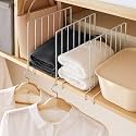 TORO Shelf Dividers, Closet Shelf Organizer, Metal Closet for Wood Shelves, Steel Closet Separator for Shelves Bedroom Wardrobe Kitchen Cabinet Storage Organization (SILVER, PACK 04)