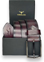 TOROLAND Men Casual Maroon Genuine Leather Belt