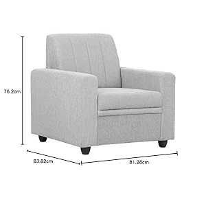torque joesline 1 seater sofa for living room office- grey