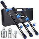 Torque Wrench Set 1/2 3/8 1/4 inch Drive Click, 3Pcs Torque Wrenches 10-170 FT.LB,5-50FT.LB,20-240IN.LB, Inch pound Torque Wrench with 3 Pcs Adapter for Bike,Car, Truck,Tractor