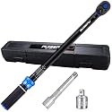Torque wrench Set 1/2 drive,1/2 Torque Wrenches 10-170 FT.LB/13.6-230.5 Nm,±3% Precision Wrench with 1/2'' to 3/8'' Socket Adapter, 5 Inch Extension Bar for Car and Moto Maintenance